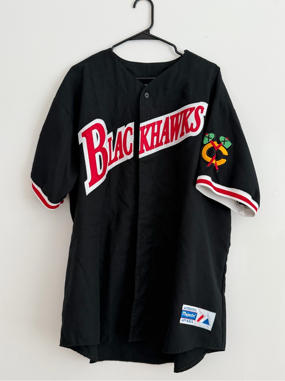 Vintage Retro Chicago Blackhawks baseball Jersey XL - Majestic Apparel